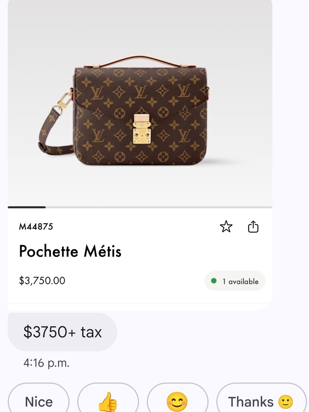 Louis Vuitton Monogram Pochette Métis in Brown and Gold - Picture 1 of 1